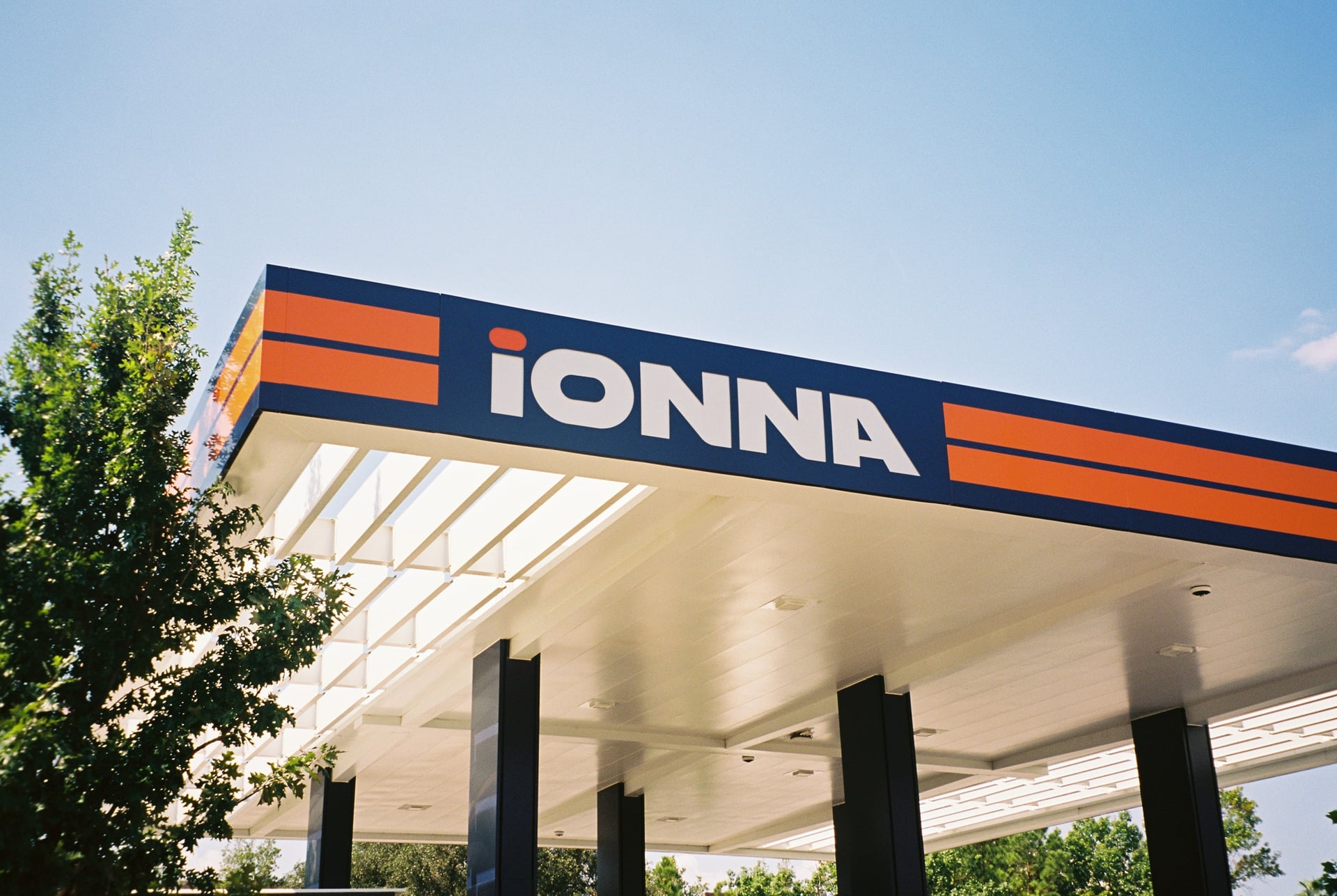 IONNA EV charging station ground photography shot on 35mm Kodak Ektar film by IRL Marketing