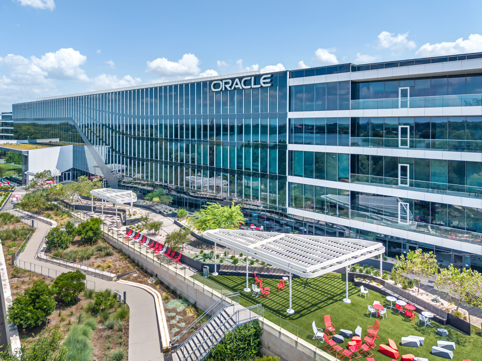 Oracle — waterfront technology campus — outdoor marketing photography